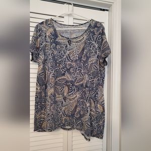 Jjill Navy Print Tee